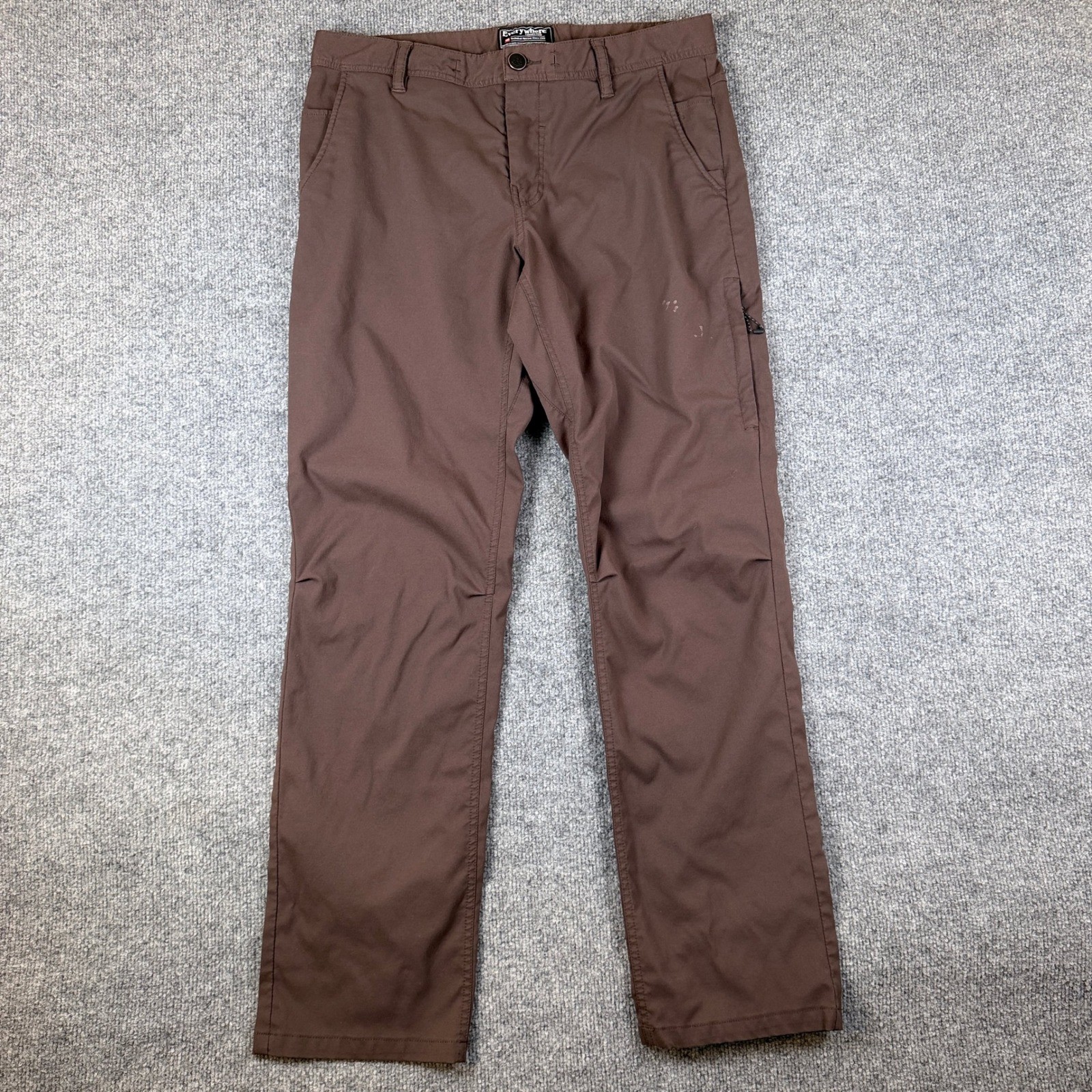 686 Everywhere Pants Mens 32×32 Brown Relaxed Fit Drawstring Technical Stretch