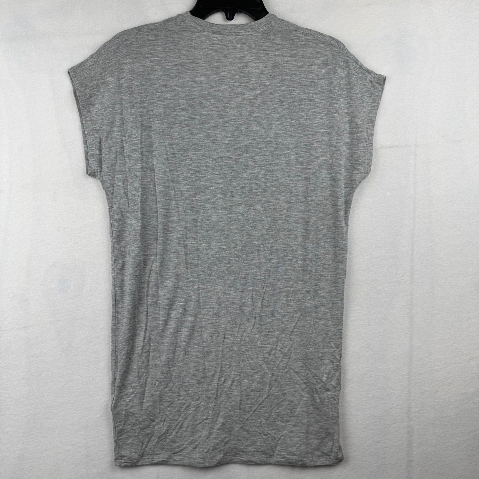 Schumacher Women’s Gray Embellished V-Neck Short Sleeve Tunic Top Size 1