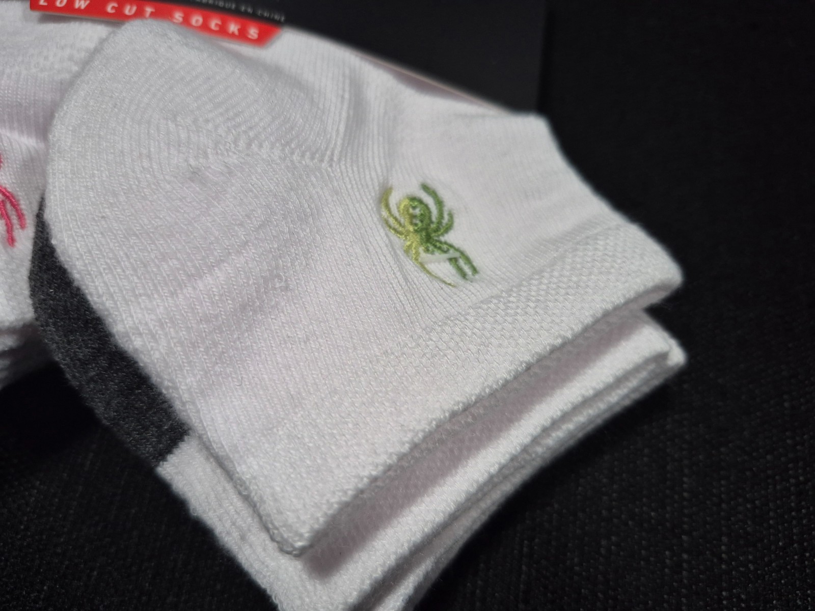 Spyder Low Cut Socks Women SZ 4-10 White 5 Pairs Sports Logo Half Cushioned