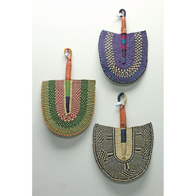 Burkina Faso, Hand Fan | Home Decor | Lightweight, Handmade Hand Fan – 16″ Long.