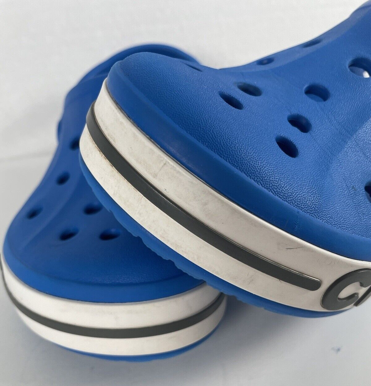 Crocs Sandals Adult Unisex Womens 8 Mens 6 Bayaband Blue Slide Great Condition