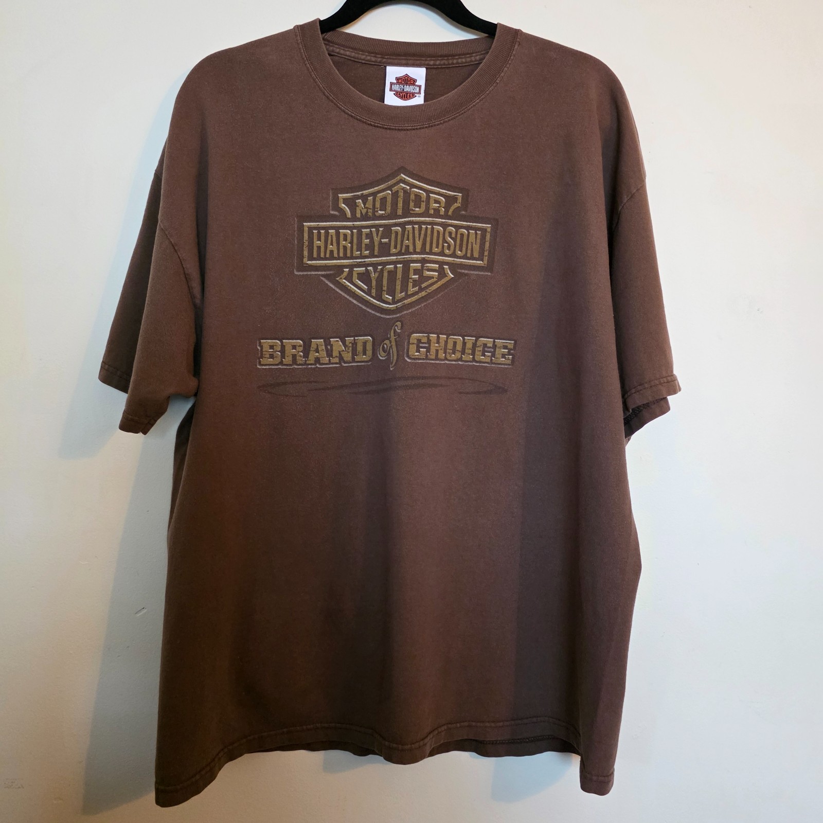 Vintage Harley Davidson Shirt XL Brown Gasoline Alley Red Deer Alberta Pumpjack