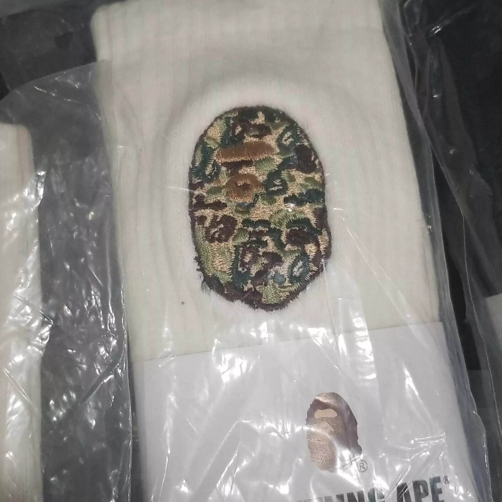 BAPE A Bathing Ape Crew Socks Big Ape Head Embroidered CAMO Socks 100% – CHOOSE!