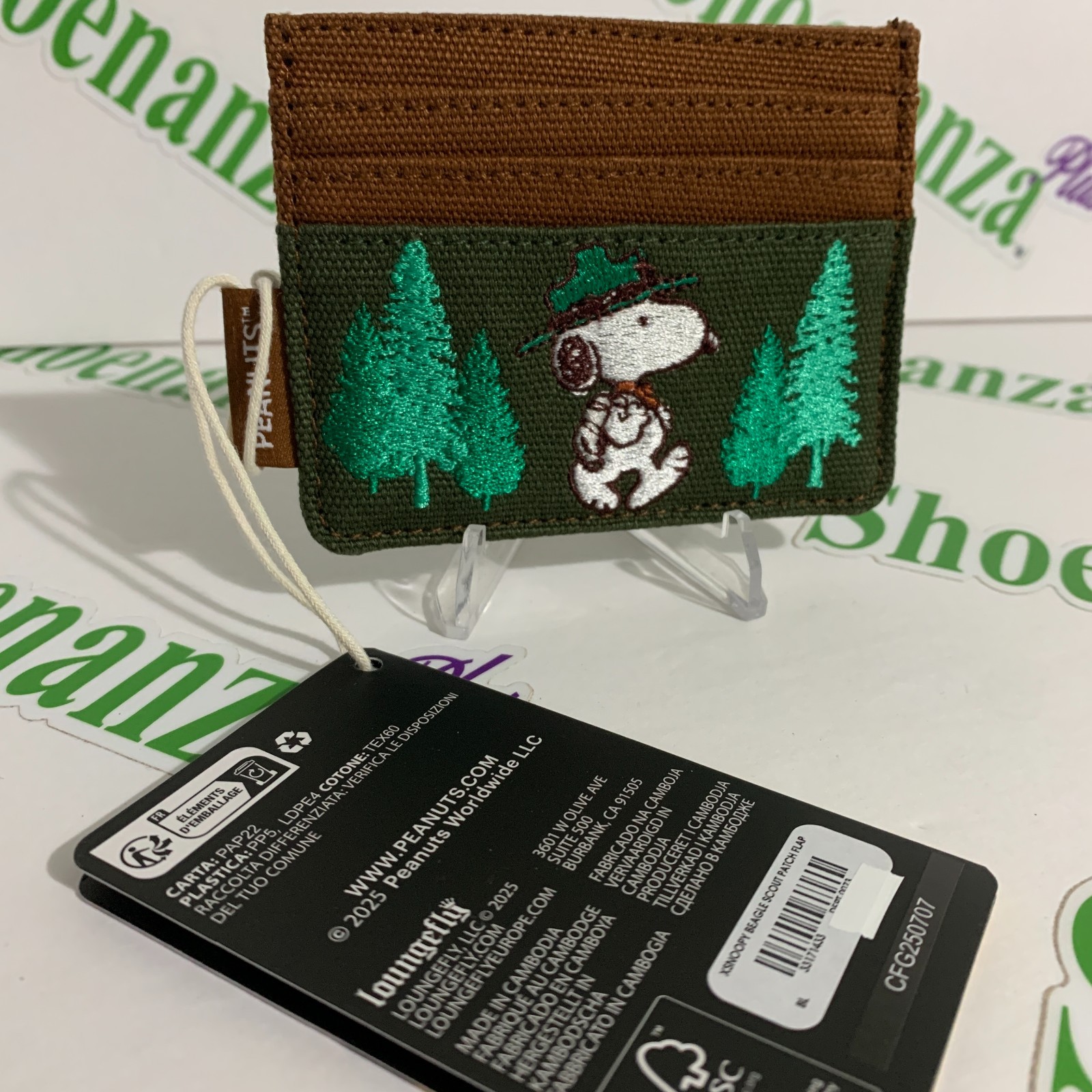 Loungefly Cardholder Peanuts Snoopy Beagle Scout Woodstock Camping Card Holder