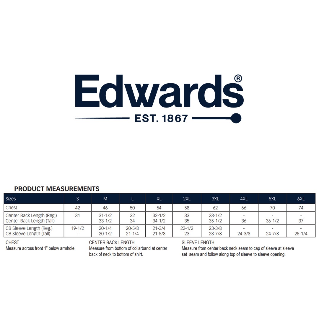 Edwards Garments 1245 Men’s Lightweight Short Sleeve Poplin Shirt