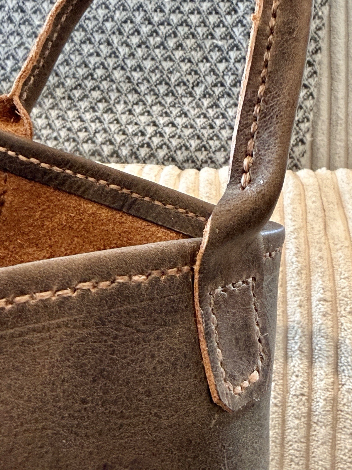 Hand Stitched Genuine Leather Small hand tote Bag