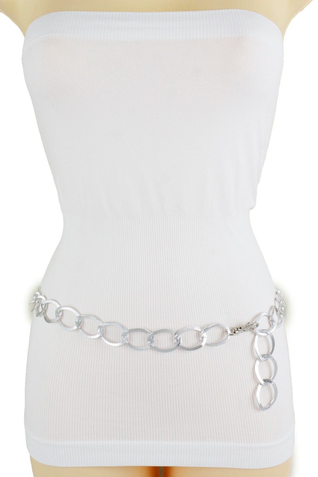Women Silver Metal Thick Chain Chunky Links Hip High Waist Belt XS S M L XL XXL