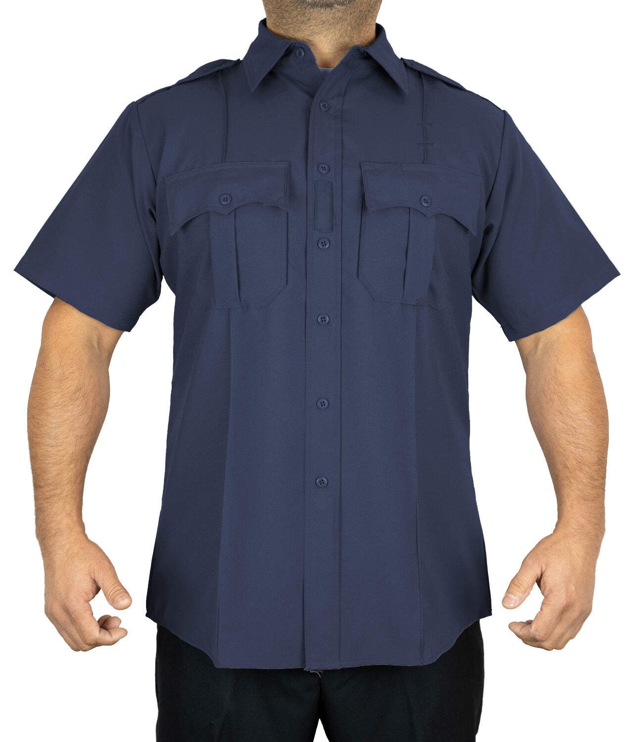 100% Polyester 4 Pocket Hidden Zipper Uniform Shirt – Short Sleeve