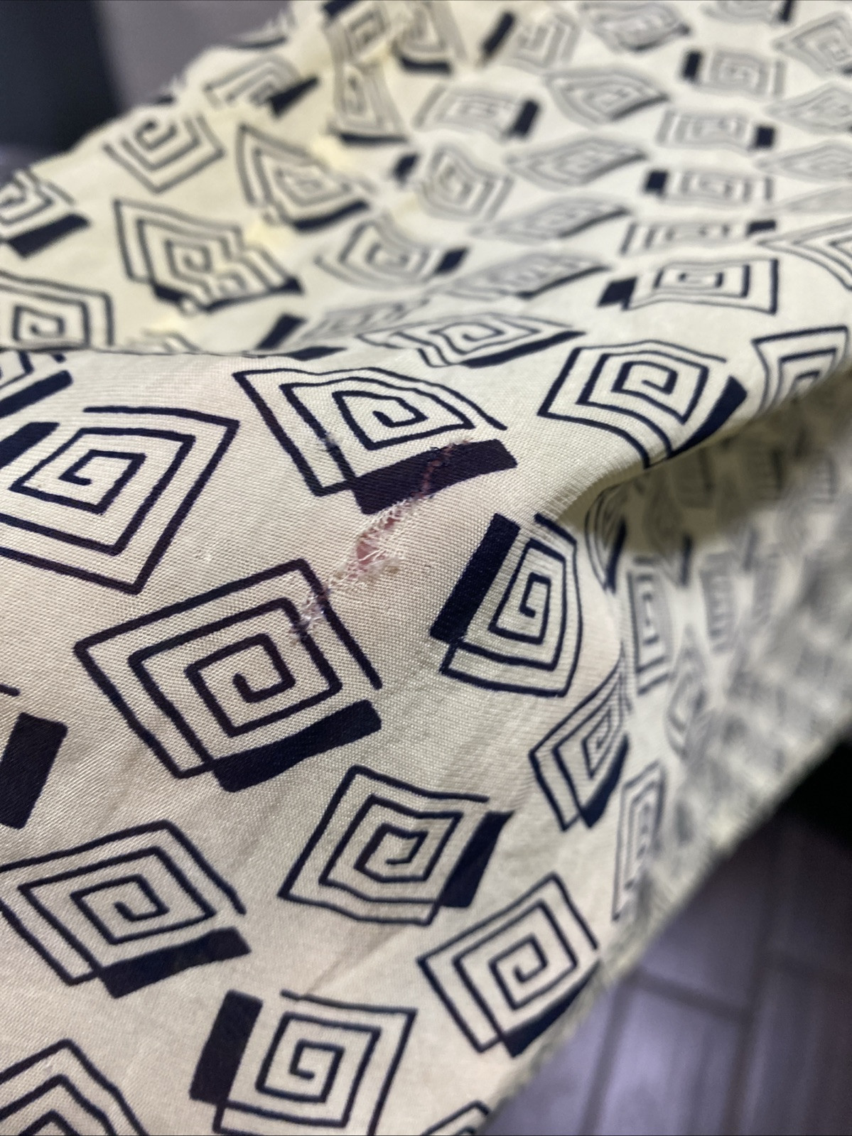 VTG 40’s GEORGIANA Geometric Print Size 14 Day Dress Zipper Snap Button *READ*
