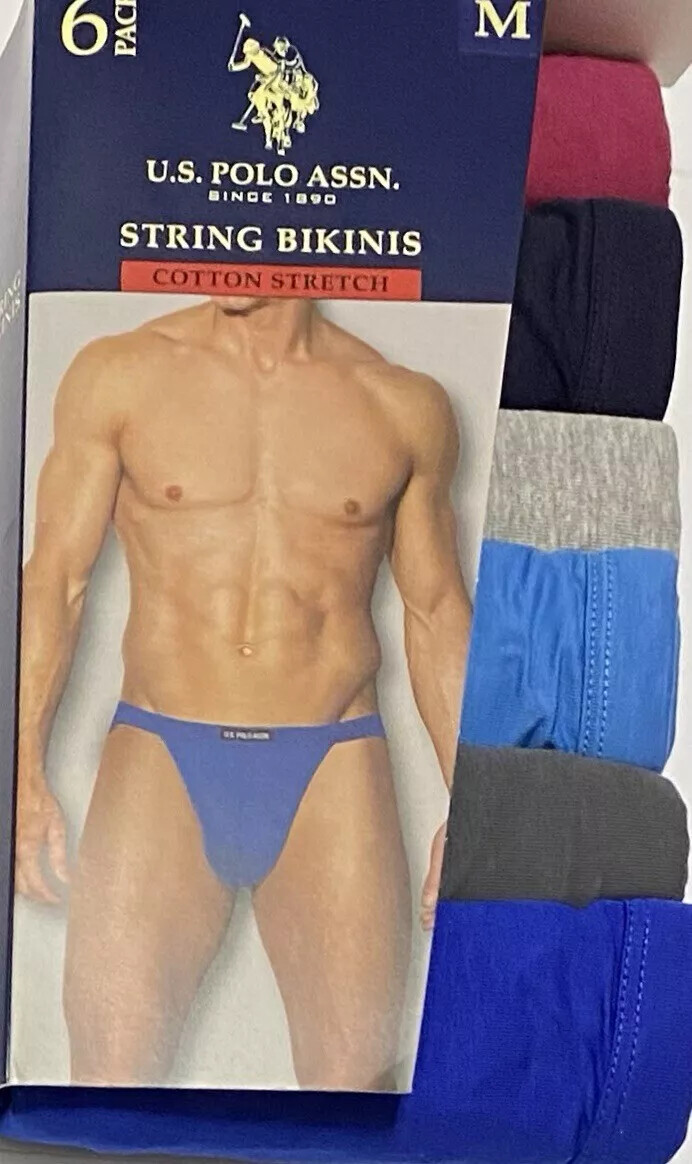 Men’s US Polo ULTRA Cotton String Bikini Brief Underwear Colors (3 or 6 Pack)