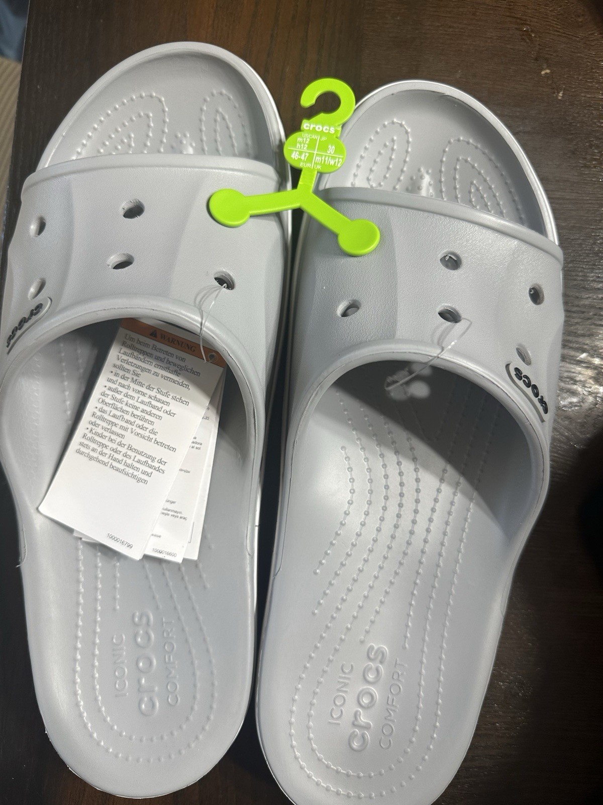 Crocs Bayaband Slide Men’s Sandals Gray Comfort Lightweight Size 12 Synthetic