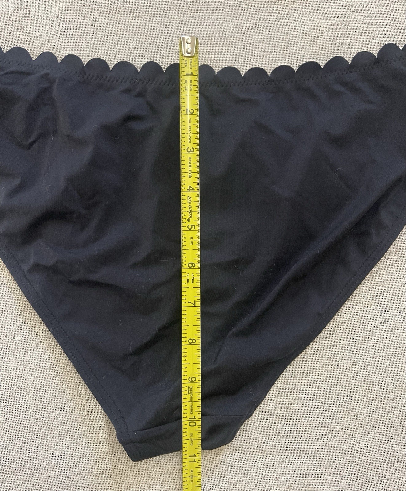 Lascana Black Moderate Coverage Scalloped Edge Swimsuit Bikini Bottoms XL Unworn