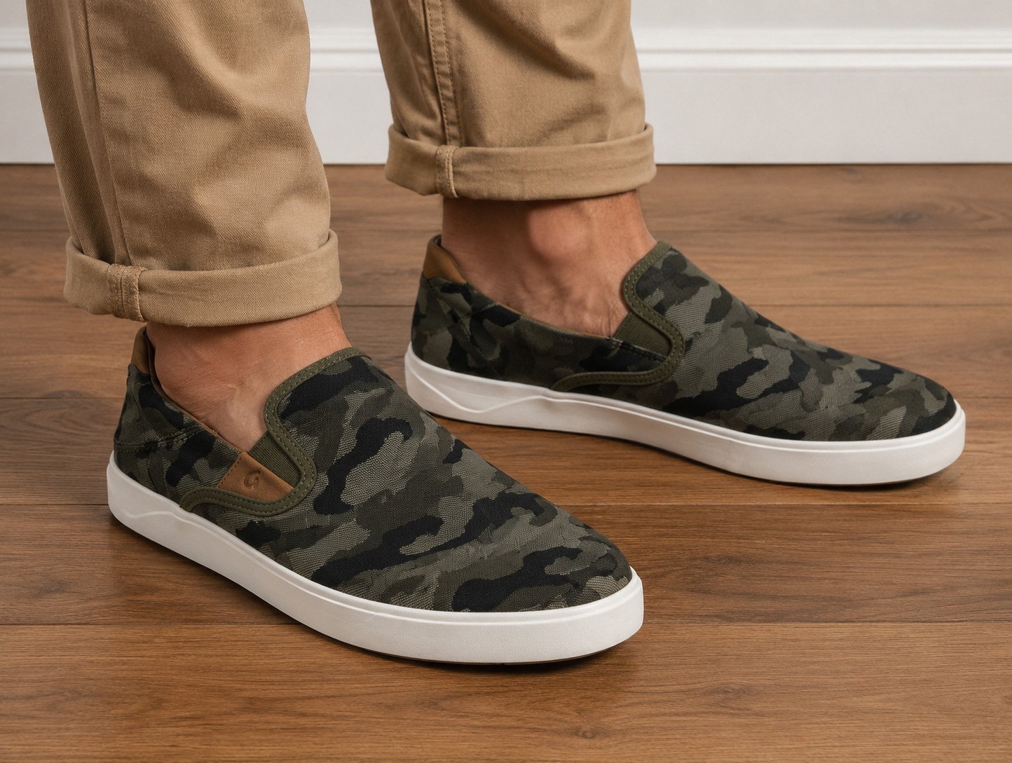 OLUKAI Lae’ahi Pa’i Camo Green Slip On Casual 10444-6ZKE Men’s Shoes Size 11