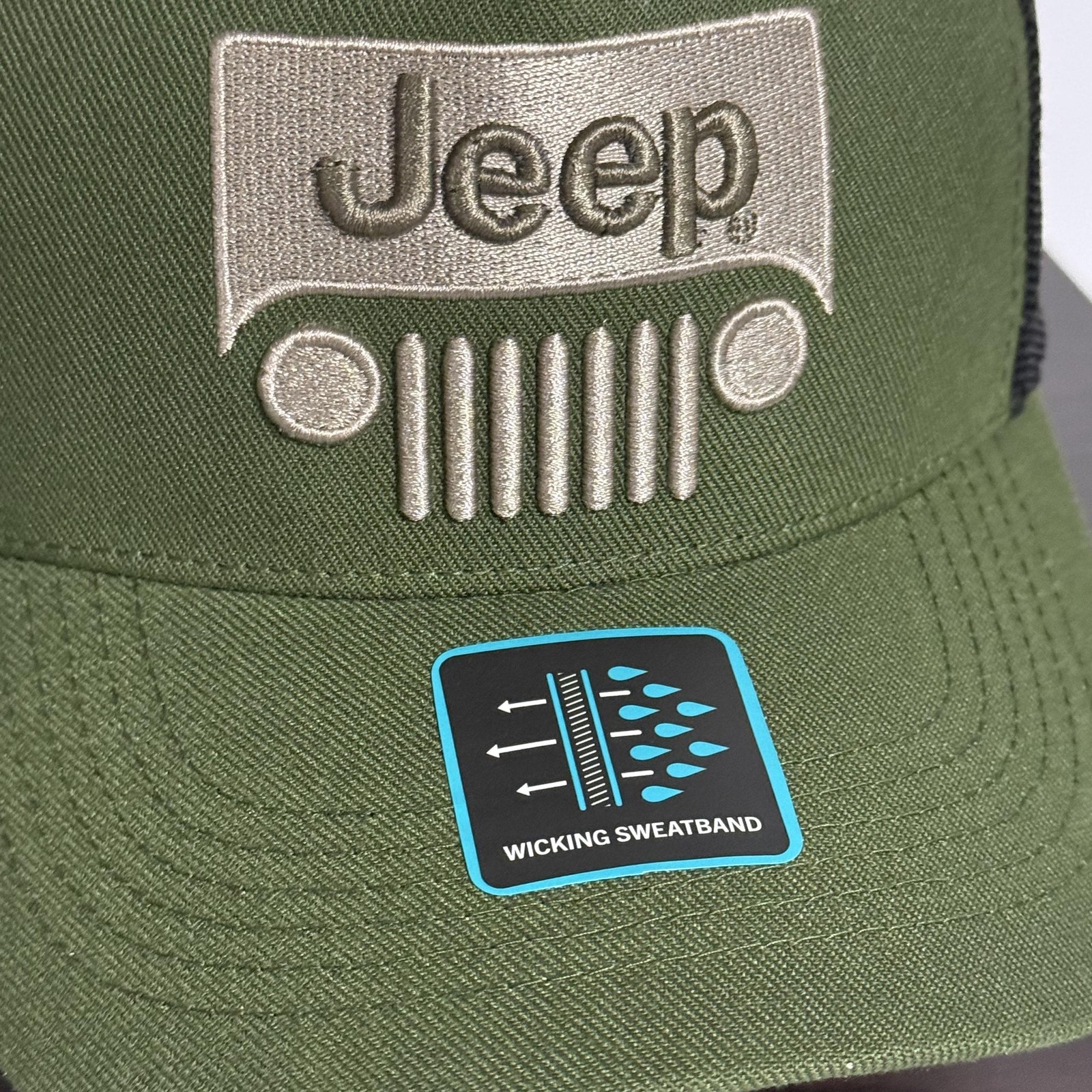 Jeep Grill Snapback Hat Green/Black Duck on Side Adult Adjustable Cap NEW!