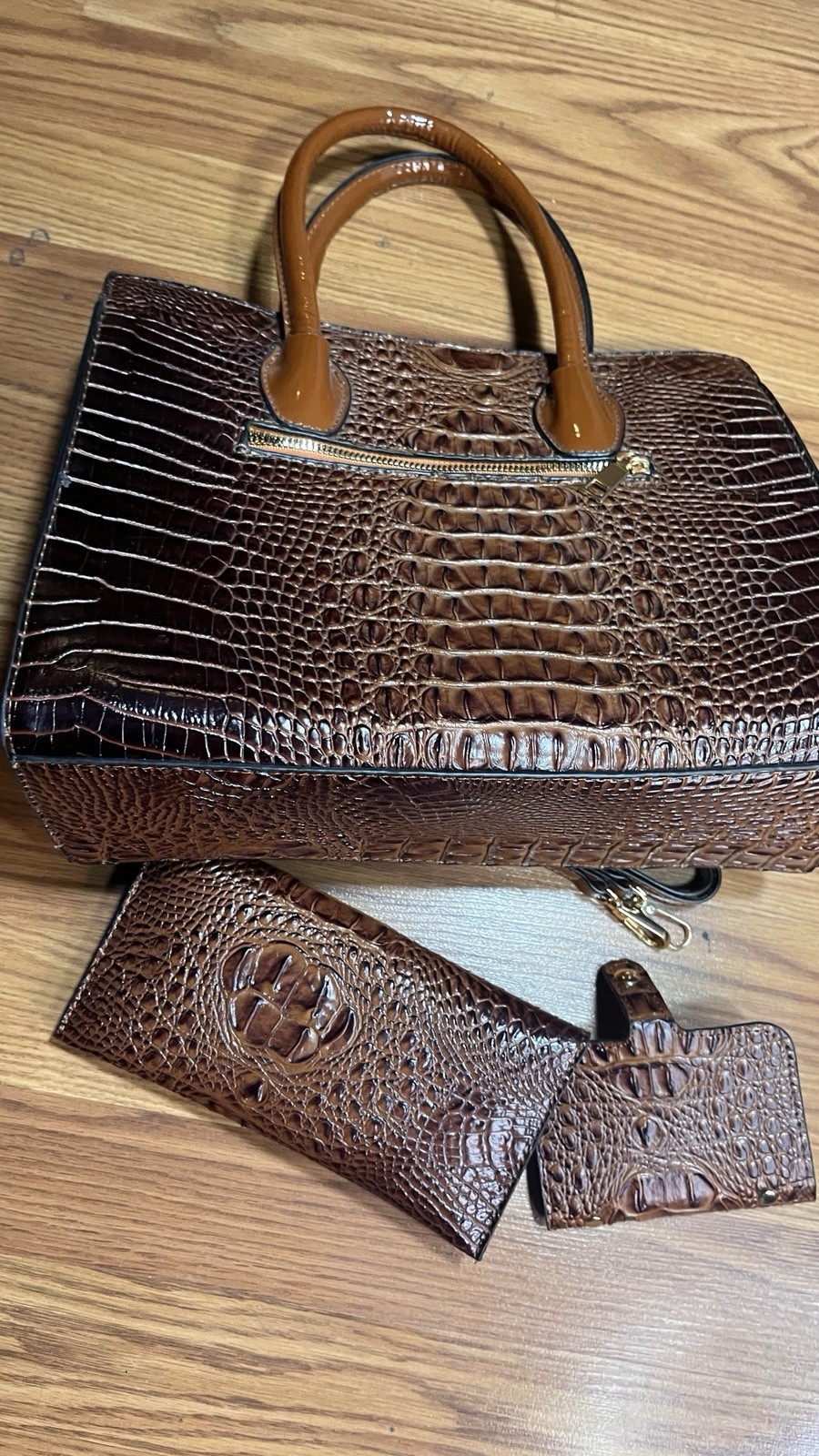 New Vegan Crocodile Tote Pouch Credit Card Holder