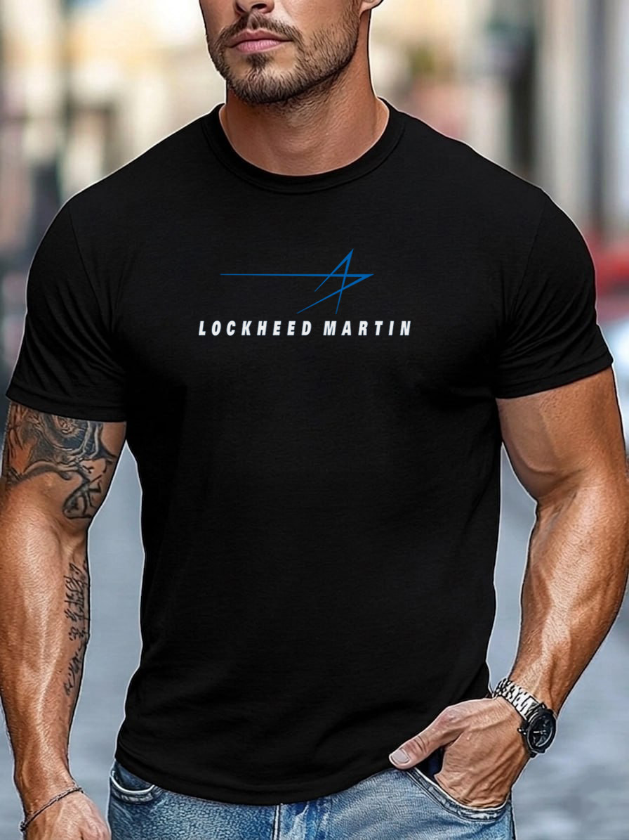 Lockheed Martin Black T-shirt Classic Cotton Tee Casual Unisex Fit