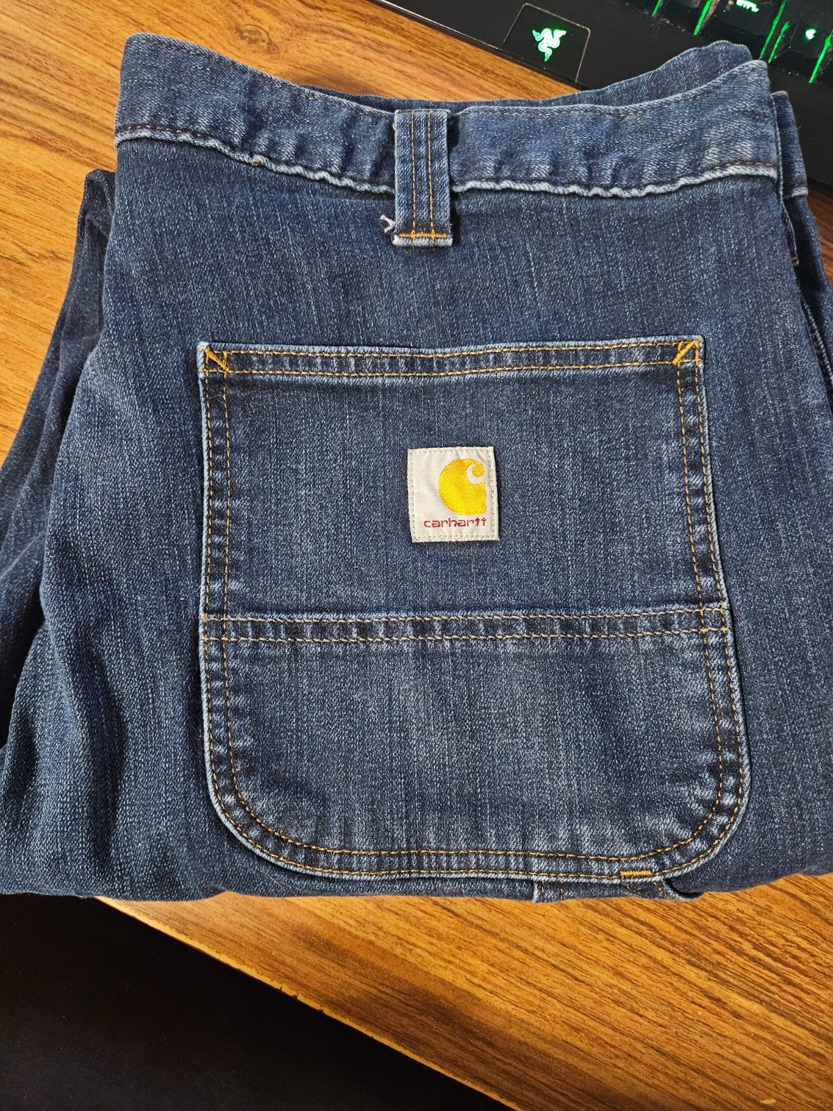 Carhartt Jeans Men’s 38×30 Rugged Flex Relaxed Fit Carpenter Work Denim BD2808-M