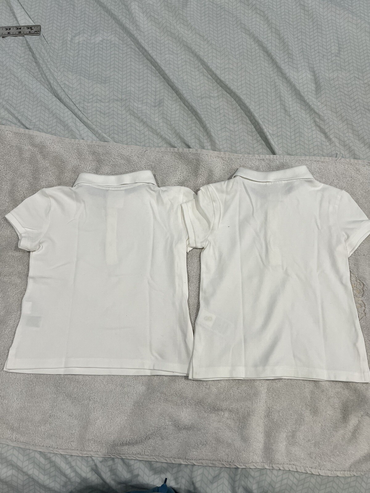 Girls Gap Kids White Polo Shirt Lot Uniform Size XS Peter Pan Collar Button