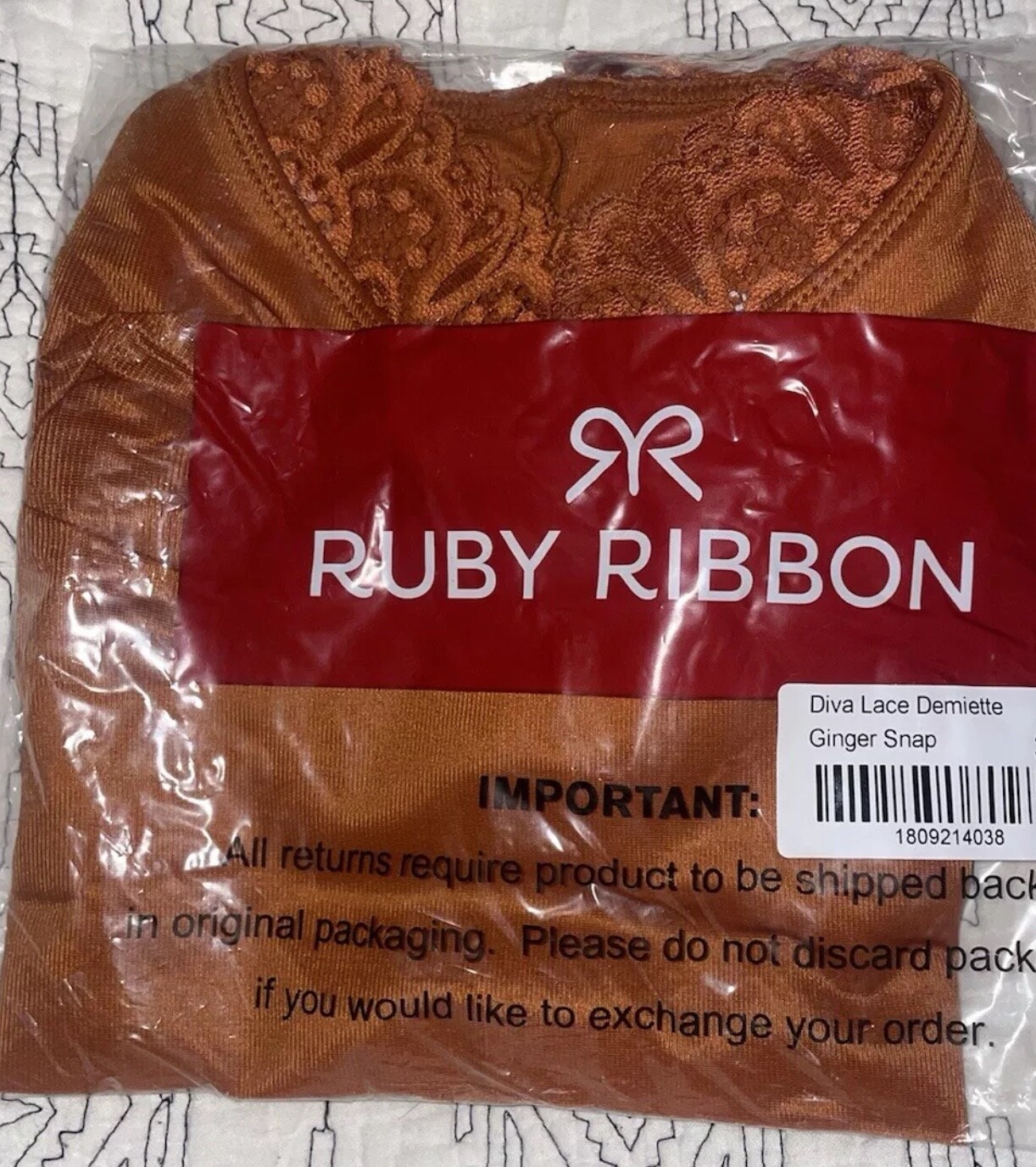RUBY RIBBON HERITAGE DIVA LACE DEMIETTE #1809 NEW!