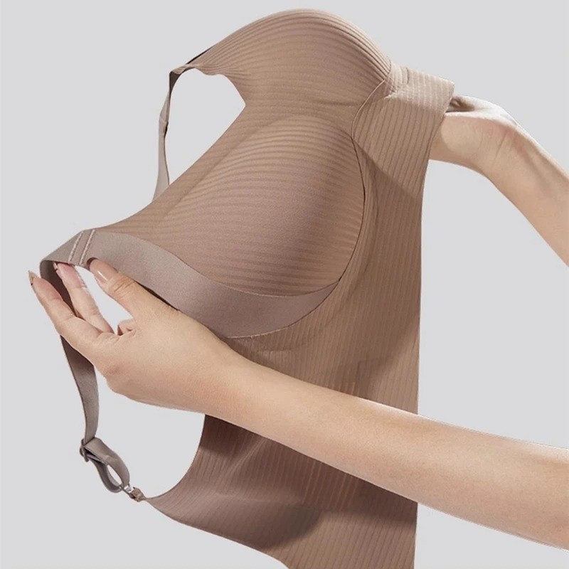 Anti-Sagging Nylon Full Cup Design Seamless Side Support Bra Soft Bralette No