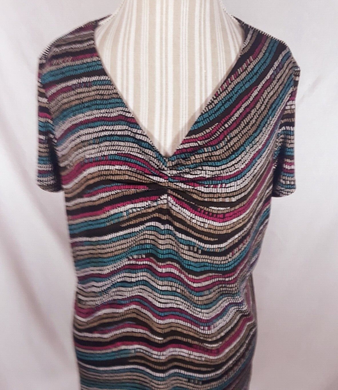 TA 1-23 GEORGE Stretch multicolor XL ladies short sleeve top