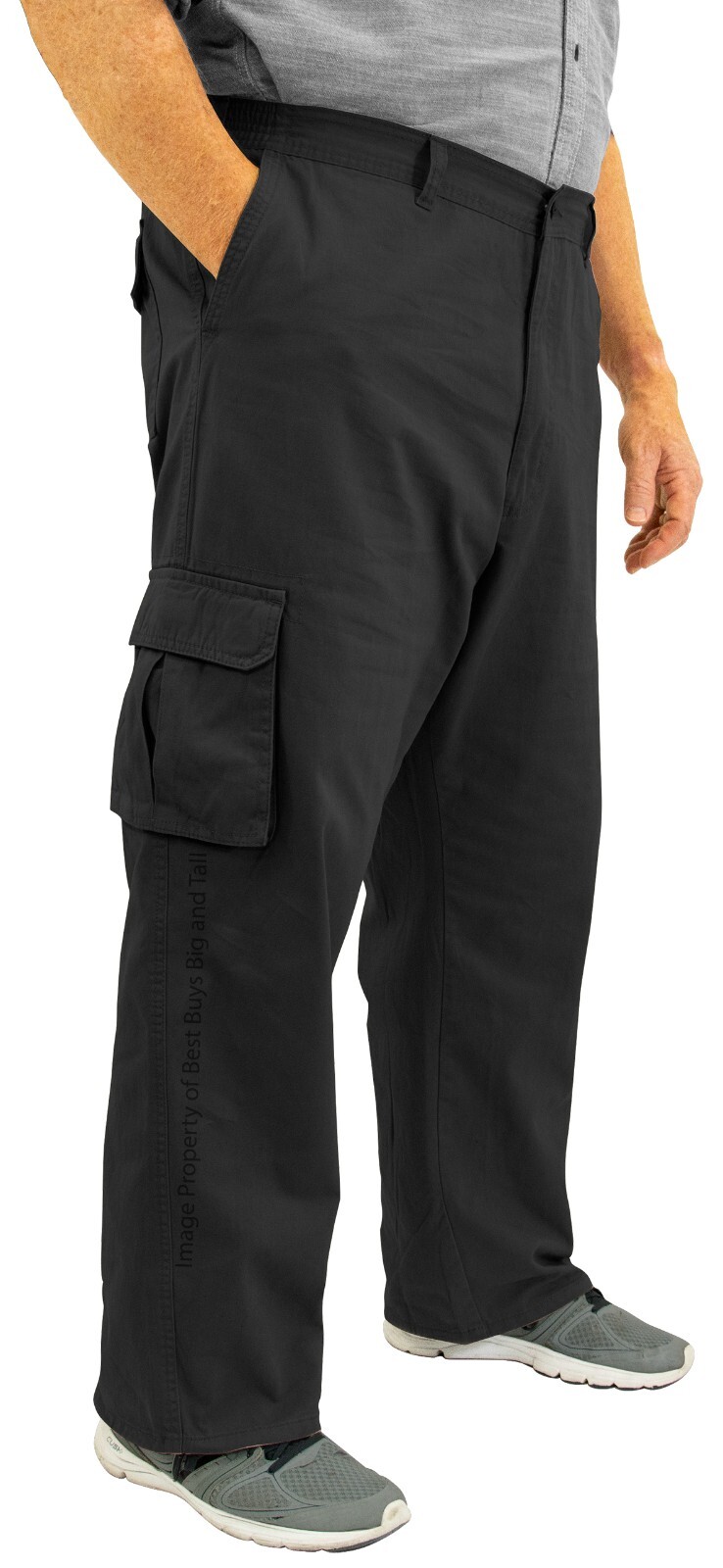 ROCXL Big & Tall Men’s Cargo Pants Expandable Waist 100% Cotton Sizes 44 – 68