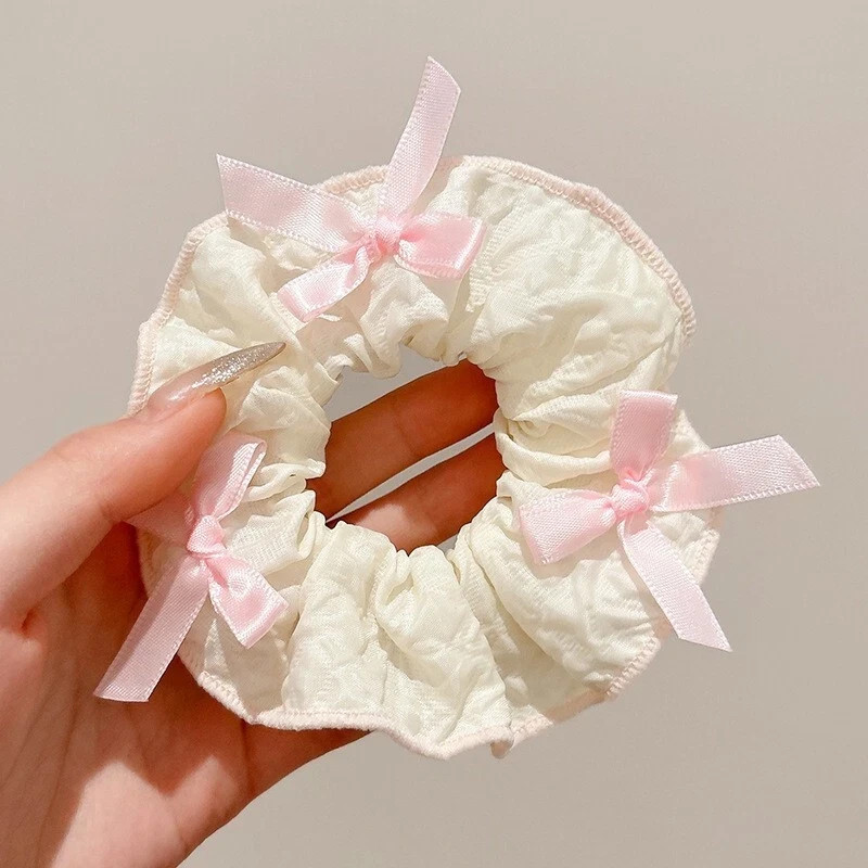 5 Pcs/Set Large Intestine Hair Band High Quality Satin Hair Rope Accessory Women