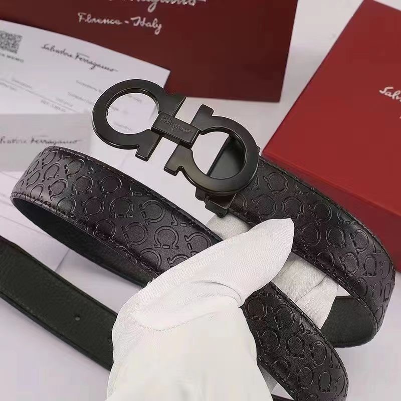 Salvatore Ferragamo Men’s Leather Belt Exquisite Italian Craftsmans Luxury Gift