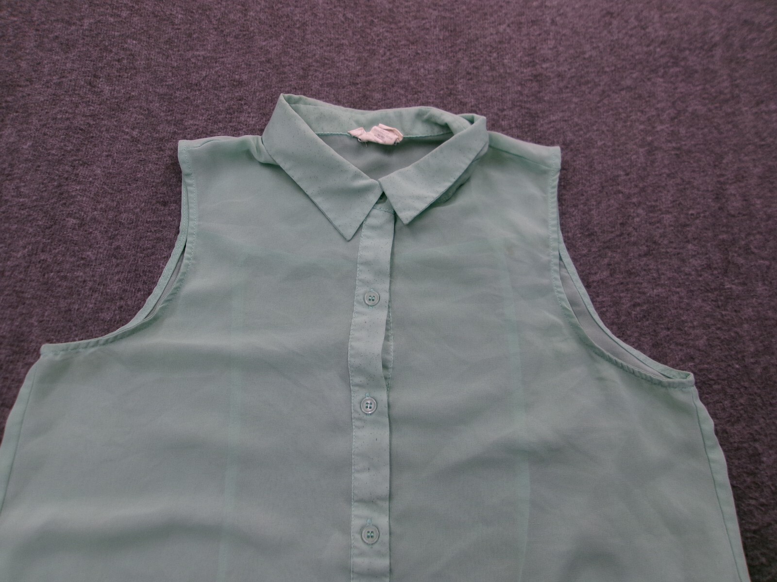 Sans Souci Top Women Medium Green Sheer Beachy Costal Causal Lightweight