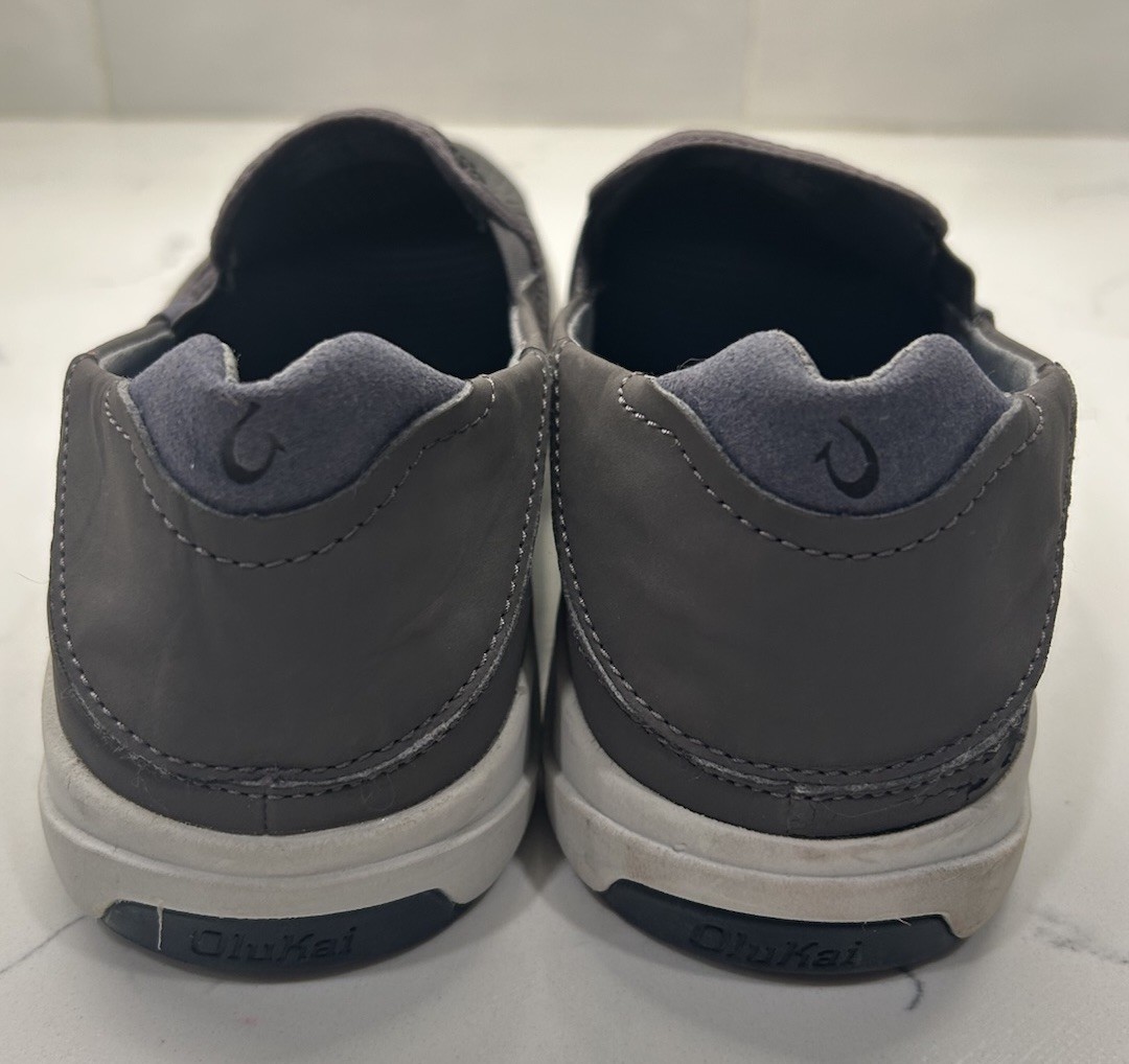 Olukai Lae’ahi Slip On Sneakers Shoes Mens 9.5M Grey Gray Mesh Casual Pavement
