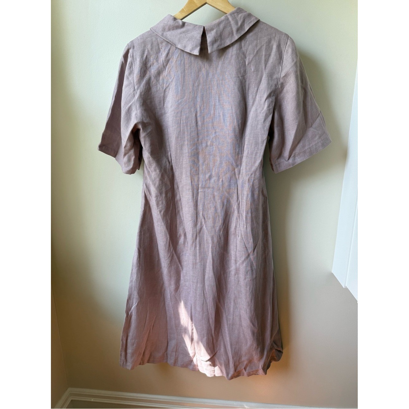 ODA LUX Linen Minimalist Cowl Dress Sustainable Ethical Slow Fashion Lagenlook M