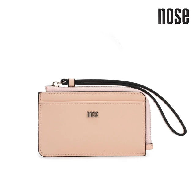 New NOSE Women Vegan Leather Coin Purse Wrist Handle Minimalist Color Wallet