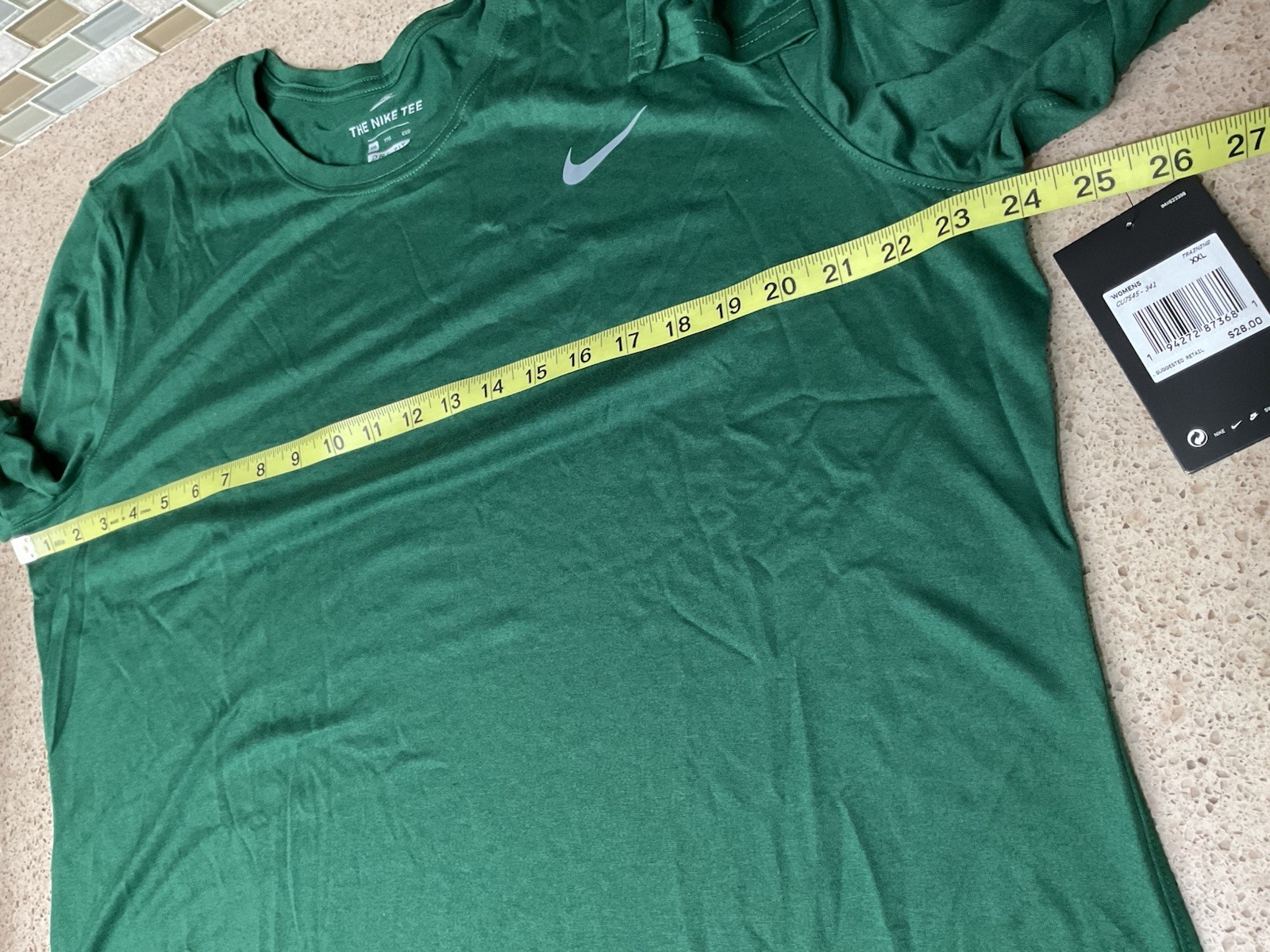 Nike Womens Nike TShirt Green Dri Fit Long Sleeve Sz XXL 48×28” New