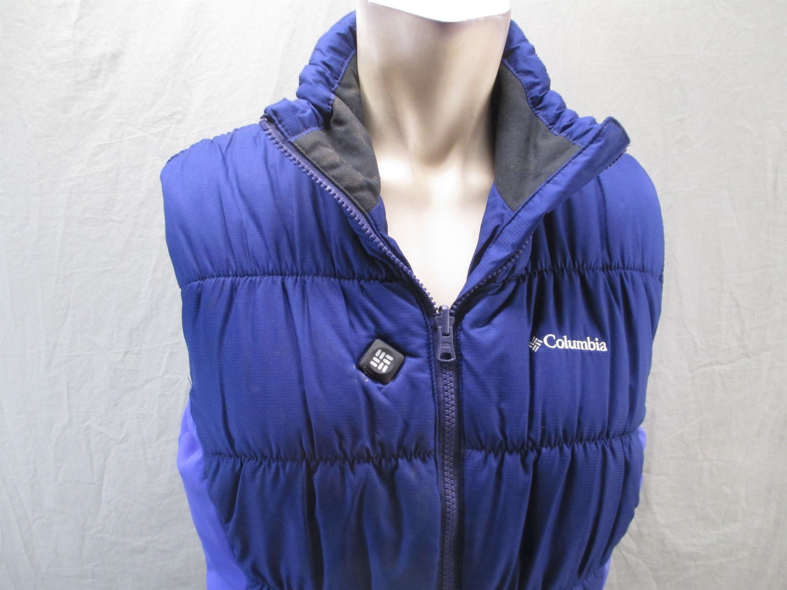 Columbia Size S Womens Blue Insulated Pockets Collared Full Zip Outdoor Vest 971