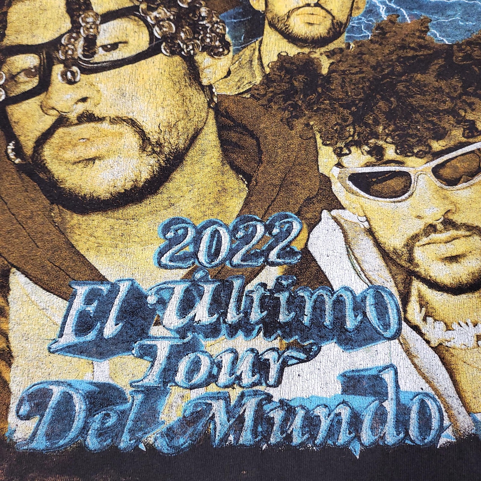 Bad Bunny Shirt Mens Medium Black 2022 El Ultimo Tour Del Mundo Music Concert