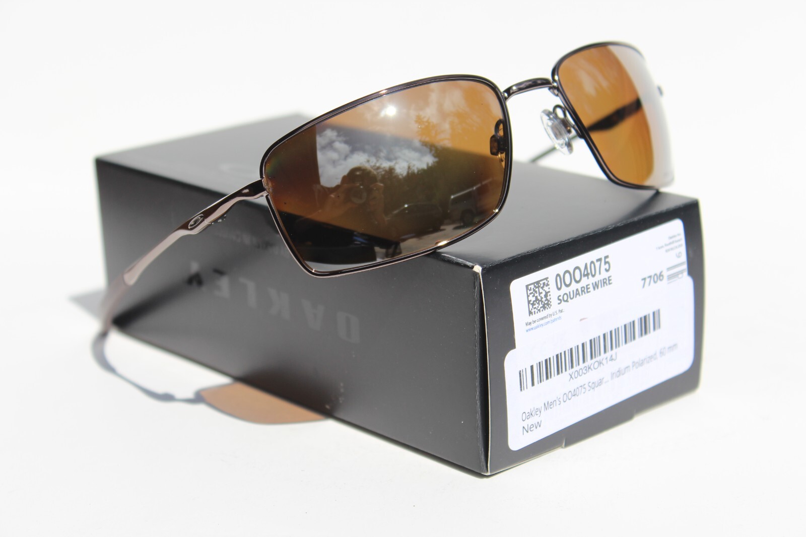 OAKLEY Square Wire POLARIZED Sunglasses Gunmetal/Tungsten Iridium NEW OO4075-06