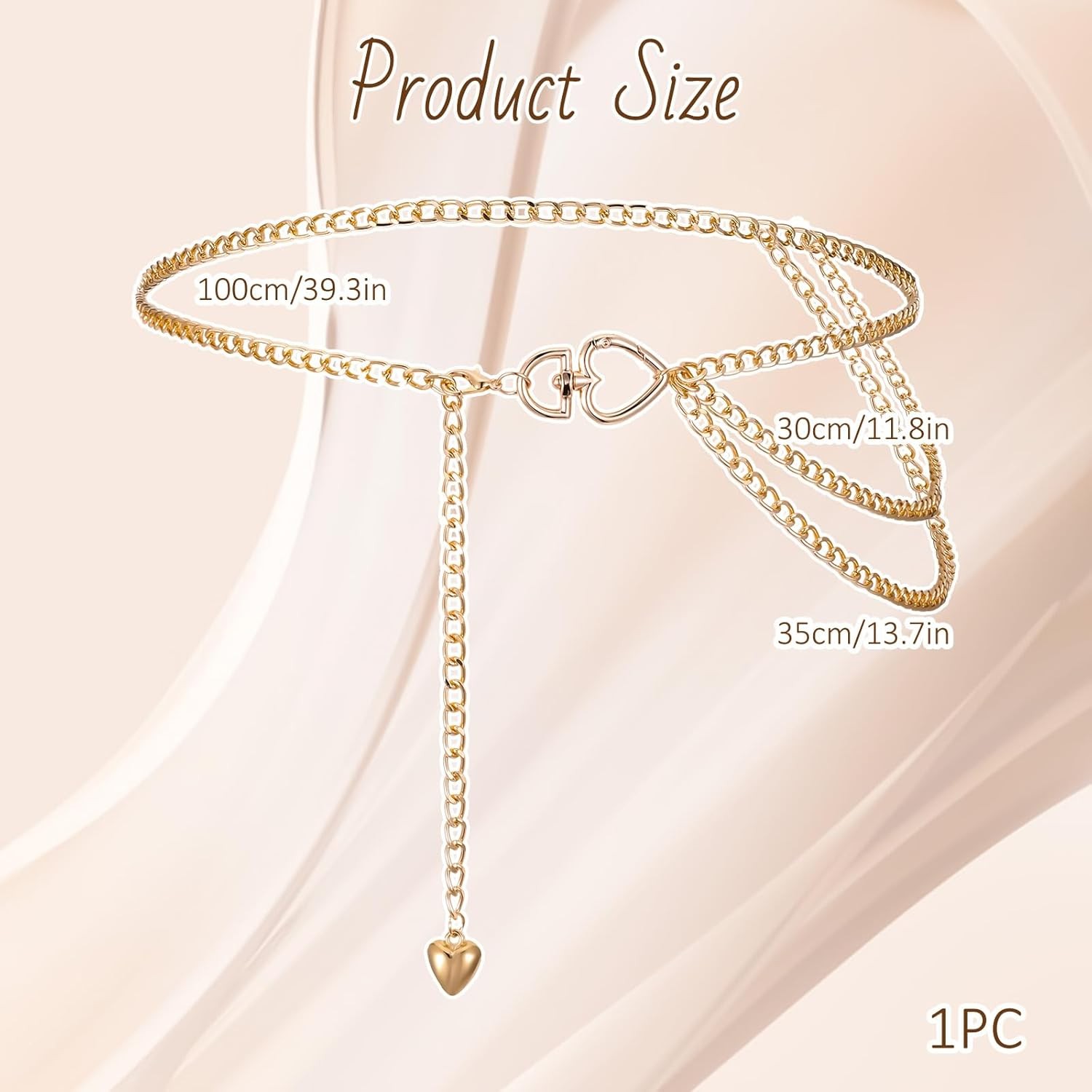 Gold Belts, Gold Chain Belt for Women, Multilayer Waist Chain Belt for Women, Go