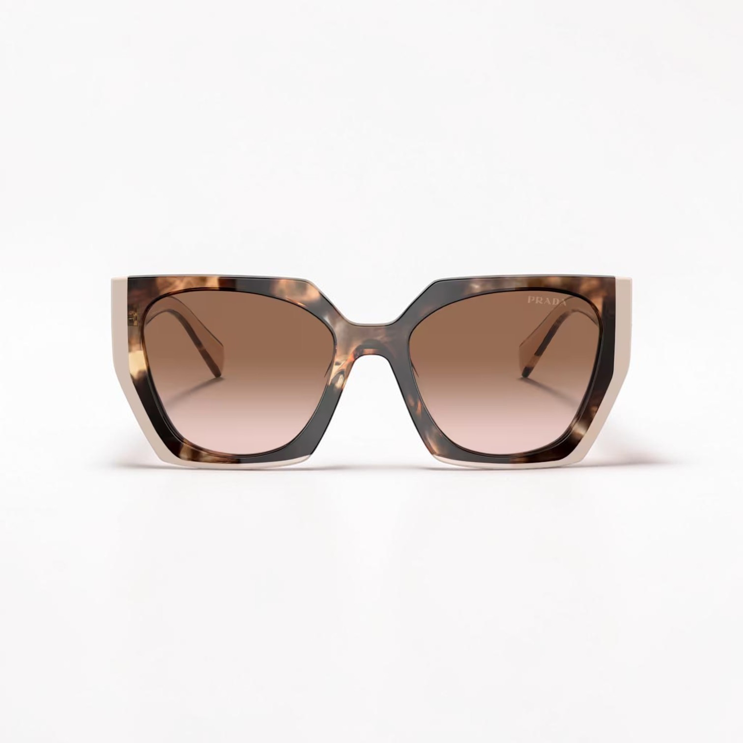 PRADA PR15WS Women’s Rectangular Sunglasses Powder Brown and Tortoise Caramel