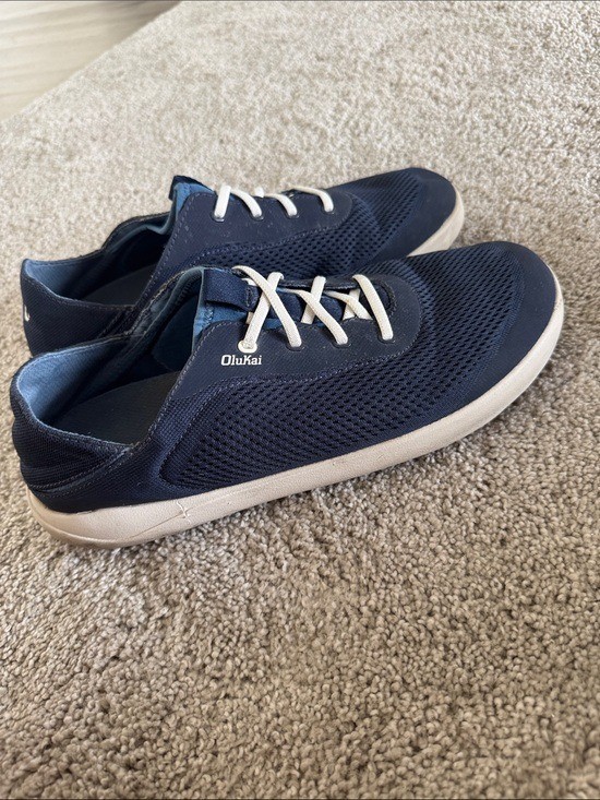 OluKai Moku Pae Sneakers Mens 12 Navy Blue Shoes Slip On
