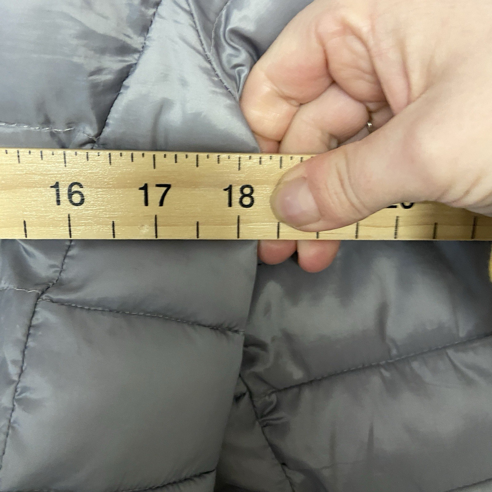 Slam Puffer Jacket Mens Small Silver Packable Coat Insulated Pockets Cosy