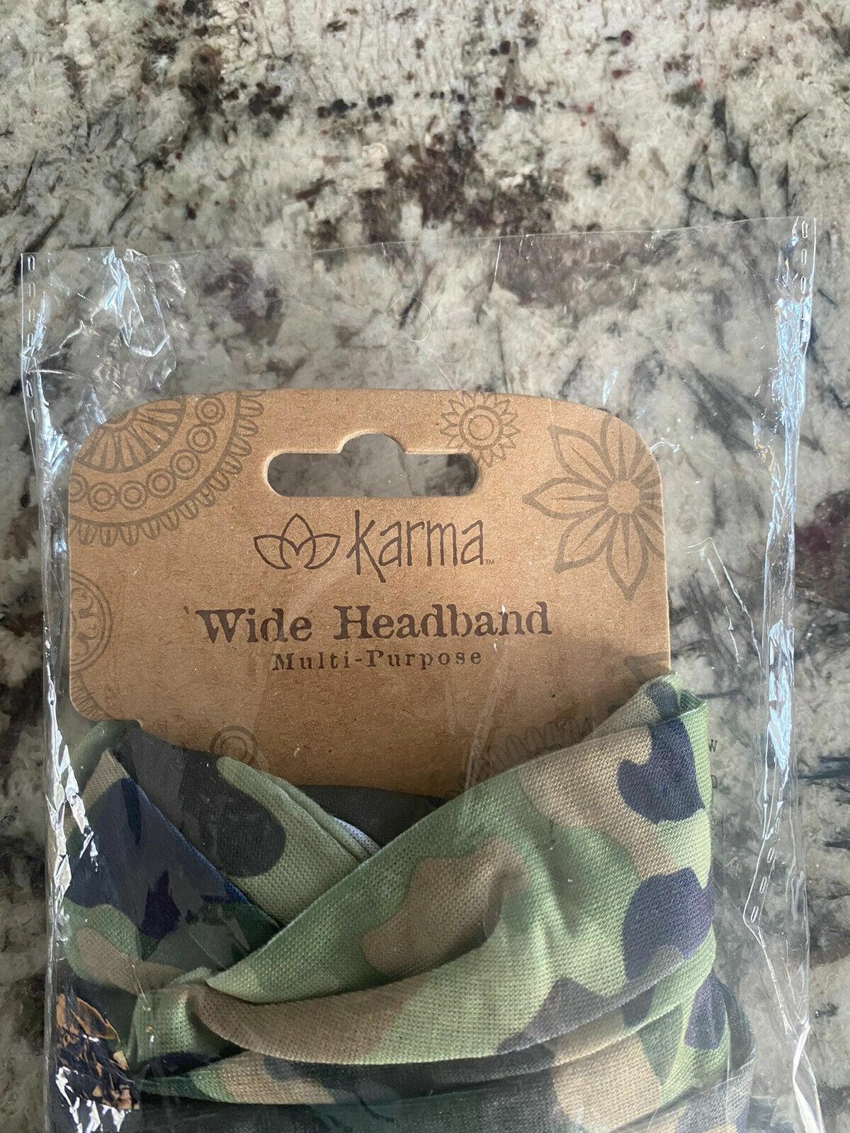 Karma Gifts Green Camo Wide Headband 100% Polyester Microfibre NEW