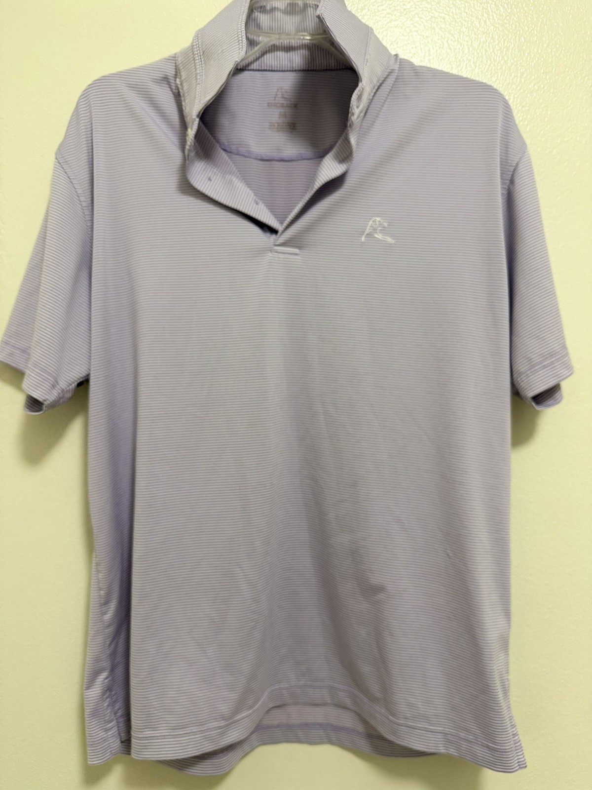 Rhoback Performance Stretch Polo Shirt Purple/White Stripe Men’s Size M