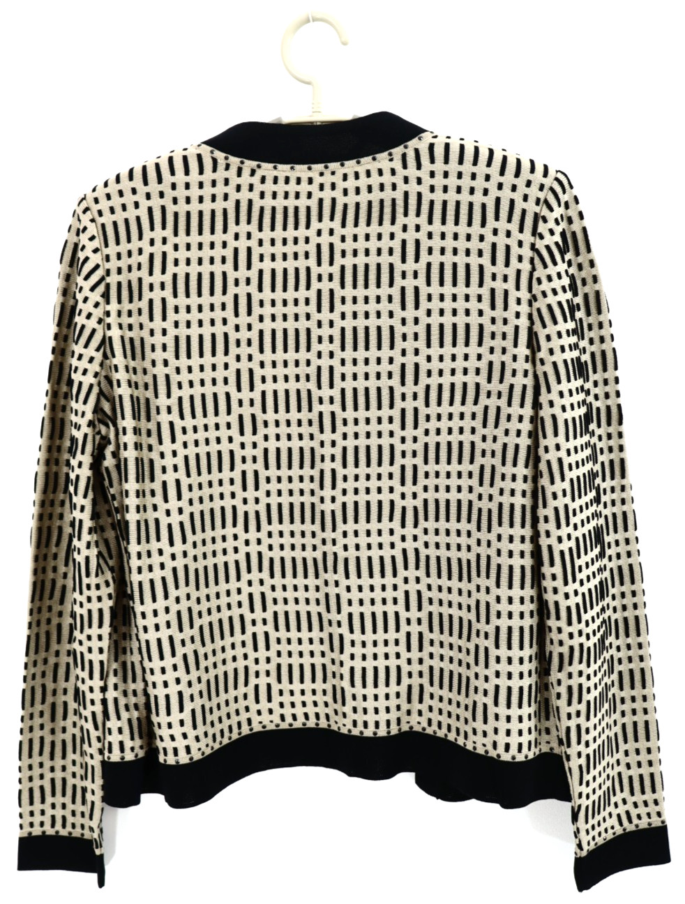 MING WANG Women’s Acrylic Twinset Cardigan Vest Long Sleeve Geometric Size S