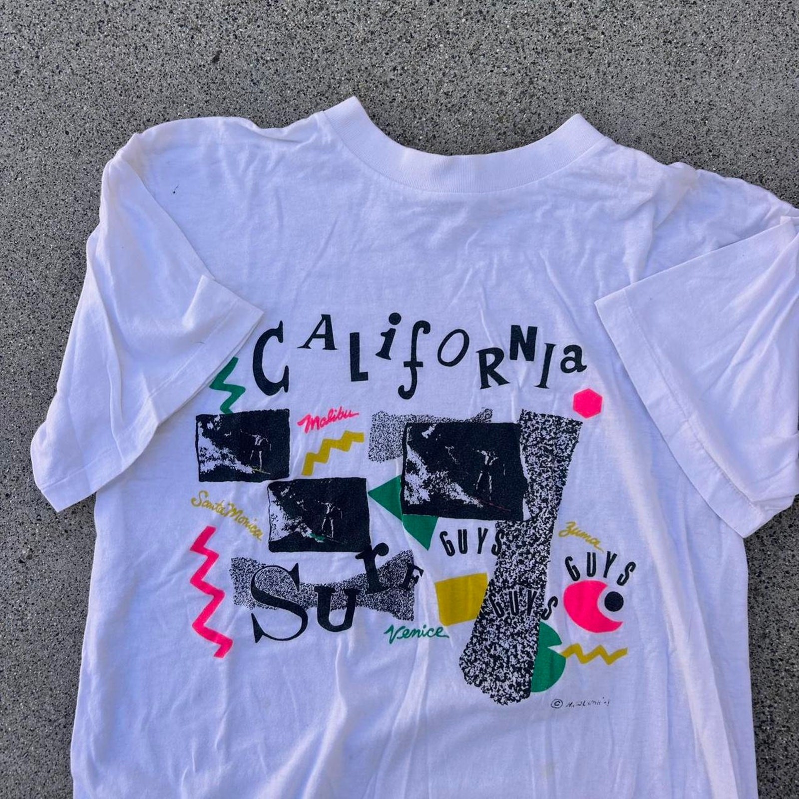 Vintage 80s Surf California Vintage Single Stitch White Graphic Tee