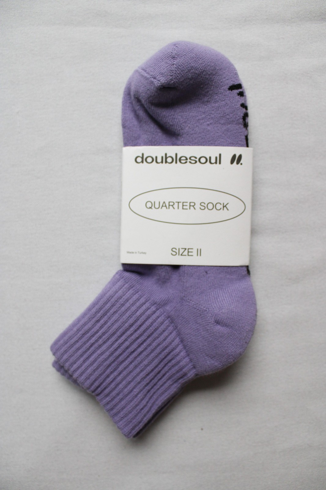 Doublesoul Unisex Organic Cotton Quarter Crew Socks ZG3 Purple Chalk Medium NWT