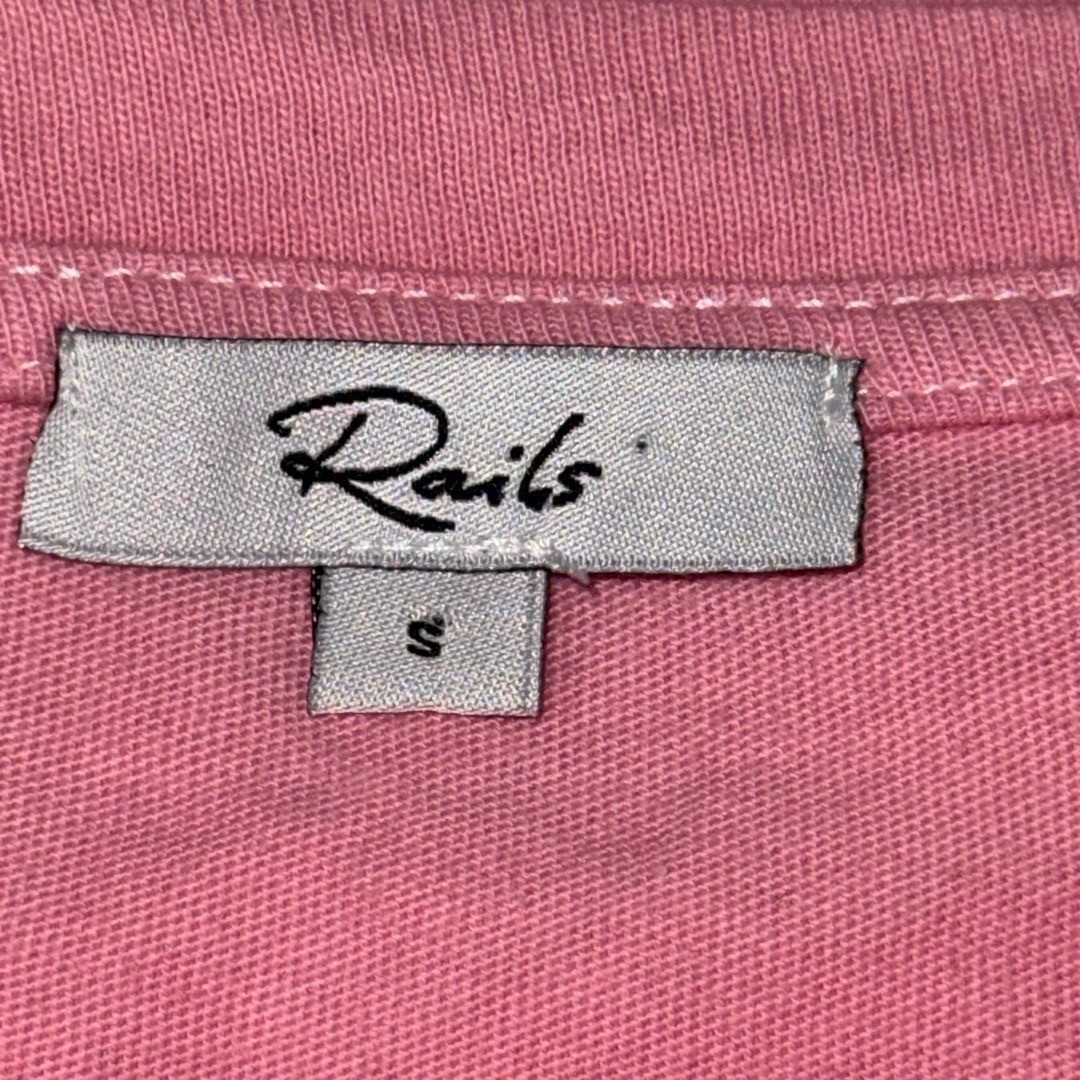 RAILS Women’s Roman Cotton Tee in Pink Waves Tie Dye-Size Small