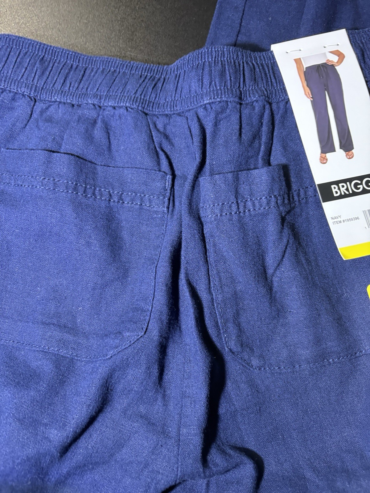 Briggs Women’s Pull-On Linen Blend Pant, Navy, Small