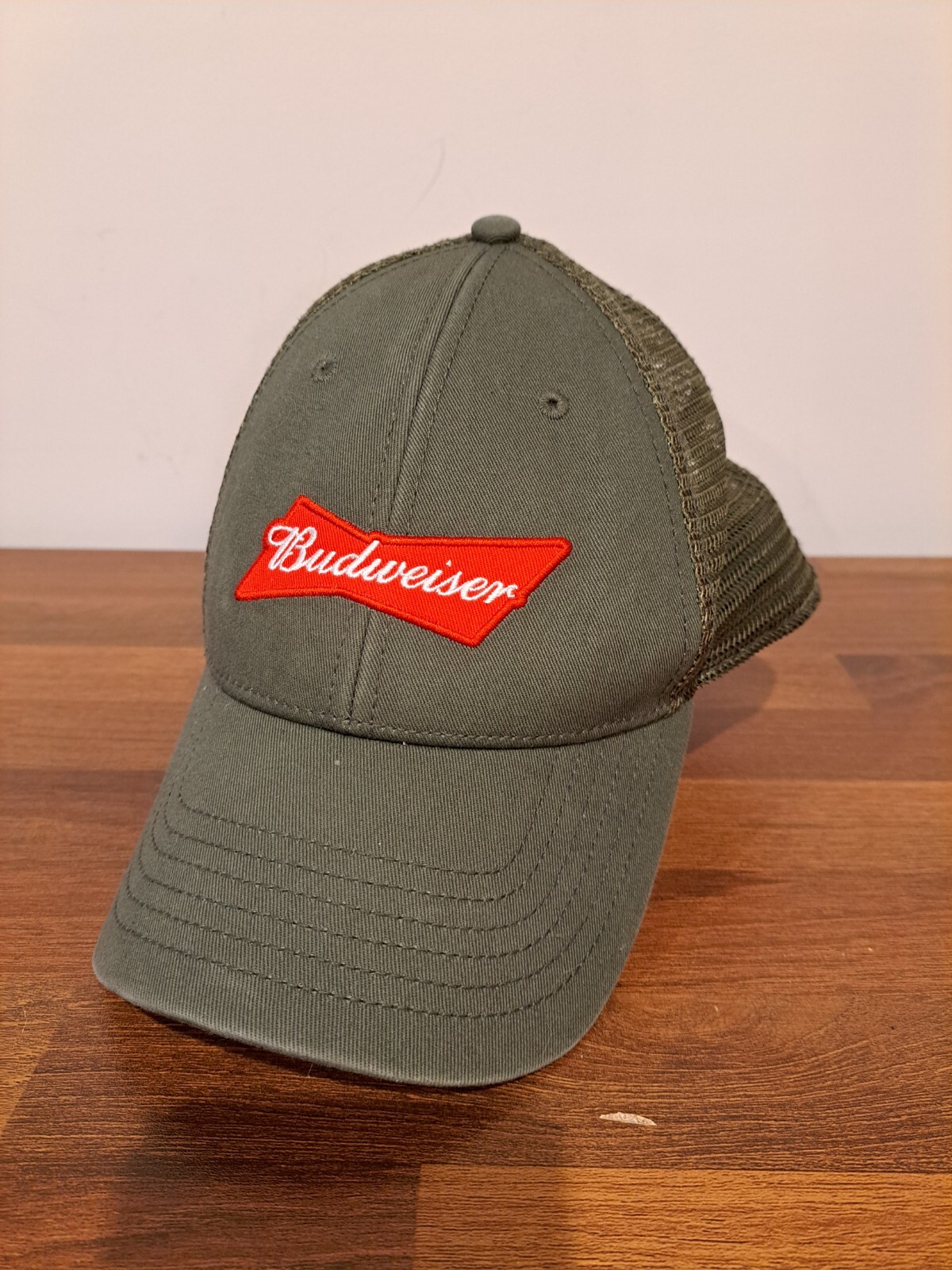 Budweiser Men’s Hat Camouflage Cap Mesh Snapback Proud To Serve Military