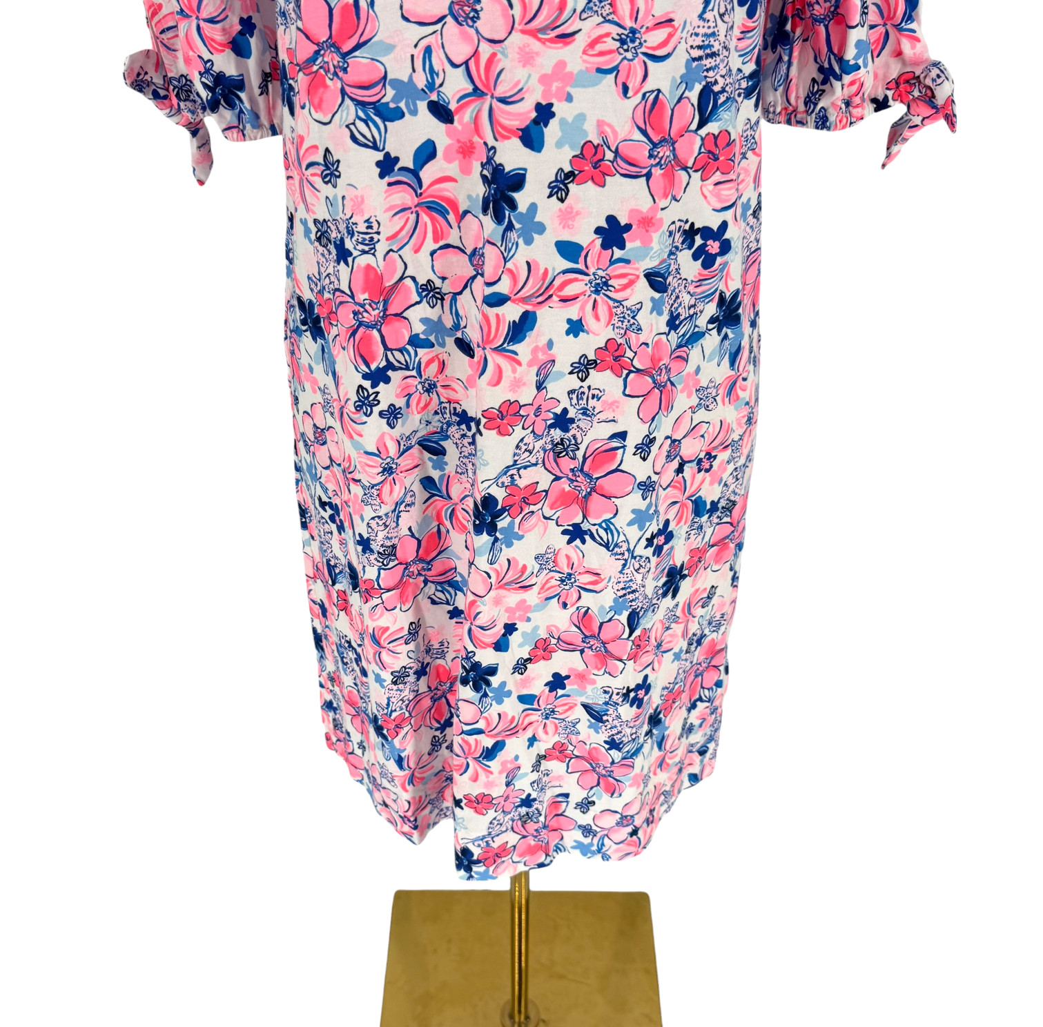 Lilly Pulitzer Easley Dress S Floral Party Lobstar Lobster Puff Short Sleeve NWT