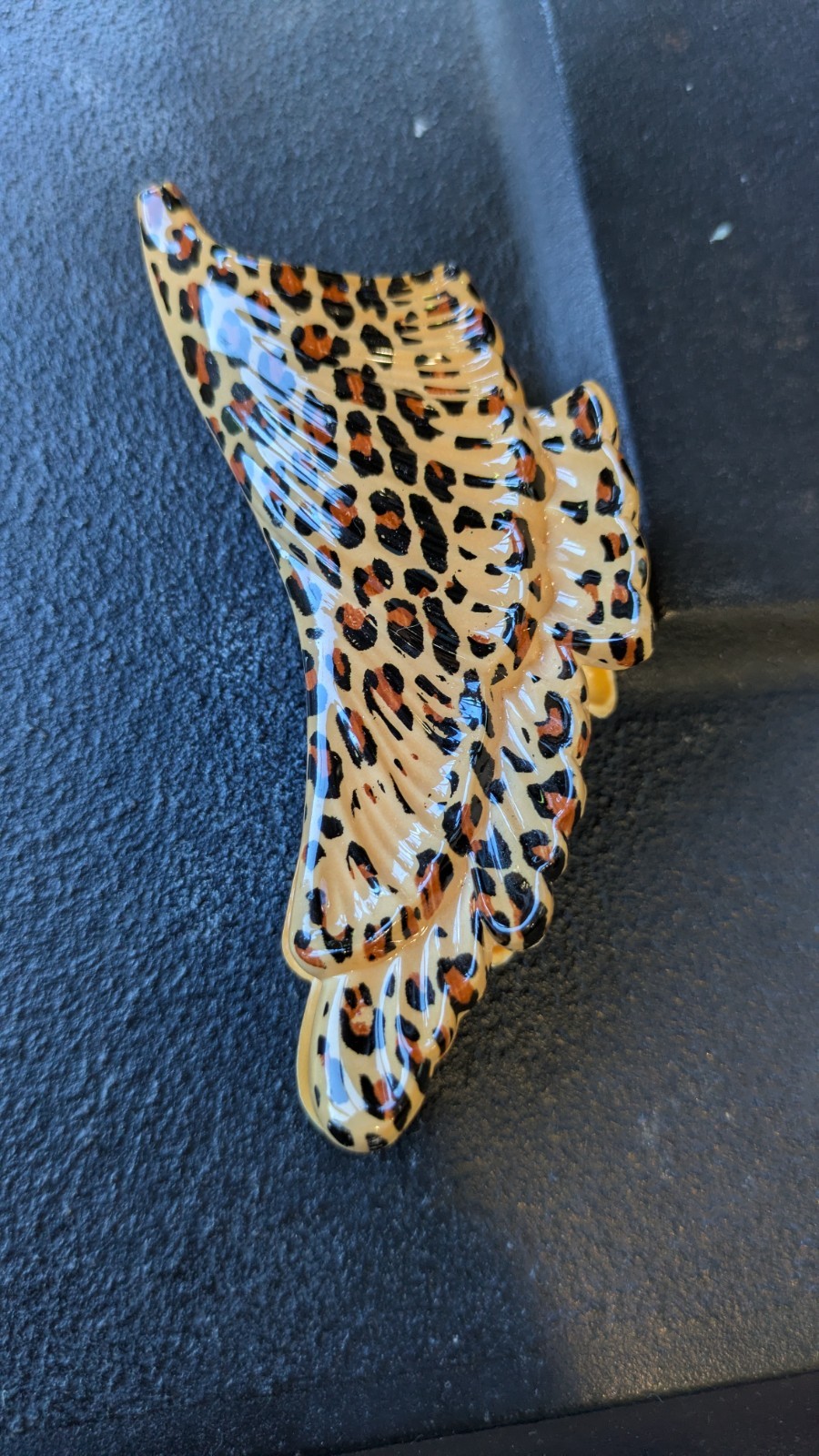 Lot of 2 Vintage Style Claw Hair Clips – Leopard Print + Turquoise Butterfly